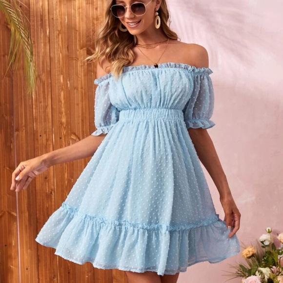 Pleated Bardot Neck Maternity Dress - Picture 3 of 6